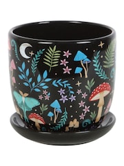 Something Different Dark Forest Print Ceramic Plant Pot with Saucer - صورة 4 من 4