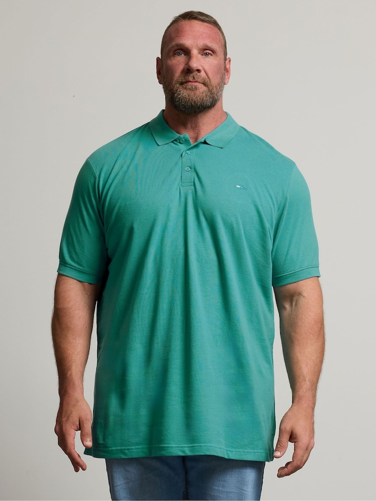 BadRhino Big & Tall Blue Core Polo T-Shirt - Image 1 of 4 BadRhino Big & Tall Blue Core Polo T-Shirt - Image 1 of 4