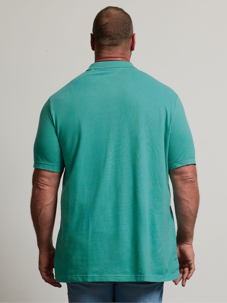 BadRhino Big & Tall Blue Core Polo T-Shirt - Image 2 of 4 BadRhino Big & Tall Blue Core Polo T-Shirt - Image 2 of 4