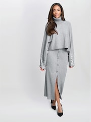 Gina Bacconi Grey Vanna Sequin Cuff Jumper - Image 5 of 7