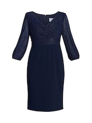 Gina Bacconi Blue Britney Metallic Pleated Bodic Dress - Bild 5 von 5