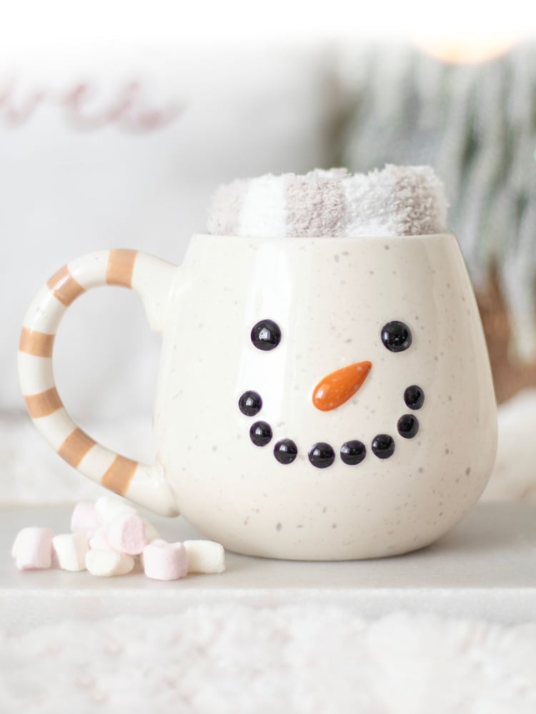Something Different White Snowman Mug and Socks Set - Image 1 of 4 Something Different White Snowman Mug and Socks Set - Image 1 of 4