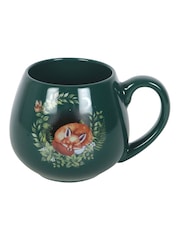 Something Different Green Sleeping Fox Rounded Mug - Image 2 of 4