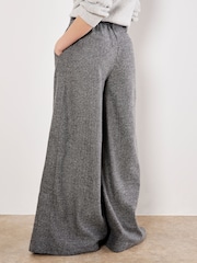 Apricot Grey Inverted Pleat Wide Tailored Trousers - Image 2 of 3