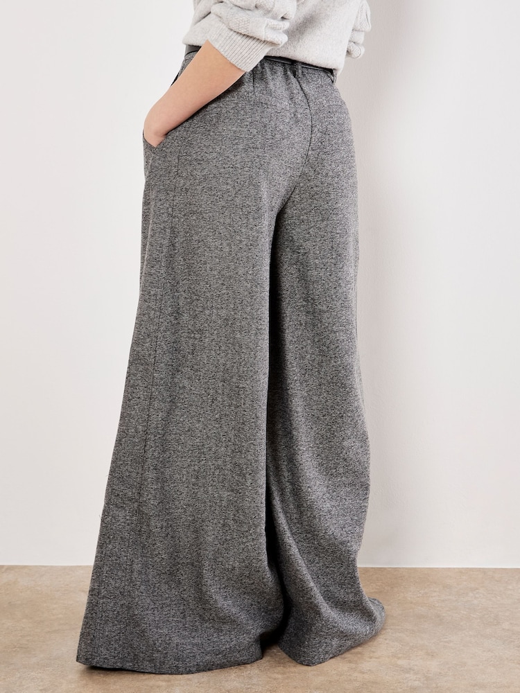Apricot Grey Inverted Pleat Wide Tailored Trousers - Image 2 of 3