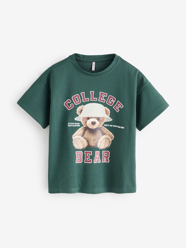 Teddy Green Print T-Shirt - Image 1 of 1
