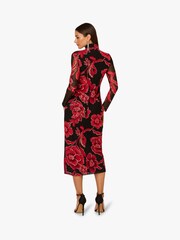 Adrianna By Adrianna Papell Mockneck Ruched Maxi Black Dress - Image 2 of 6