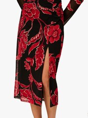 Adrianna By Adrianna Papell Mockneck Ruched Maxi Black Dress - Image 5 of 6