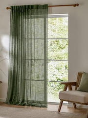 Yard Forest Green Cirrus Woven Sheer Panel Curtains - Image 5 of 6