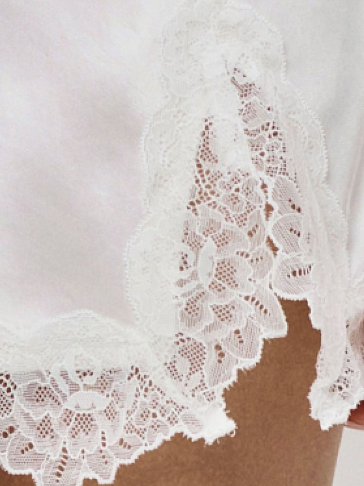 Aruelle Cream Isabeau Bridal Inspired Indulgent Satin Nightdress With Lace Trim - Image 4 of 4