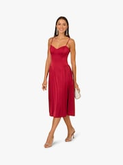 Adrianna Papell Red Adrianna By Red Stretch Satin Dress - Image 3 of 6