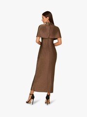 Adrianna Papell Gold Adrianna By Gold Metallic Knit Long Dress - Image 2 of 6