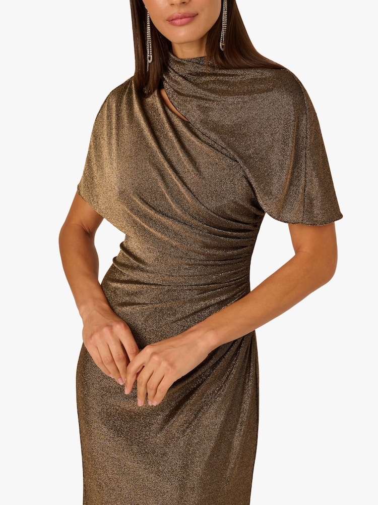 adrianna papell metallic knit draped dress Amazon.com: Adrianna Papell Metallic Knit Side Draped Dress Copper 8 : Clothing, Shoes & Jewelry