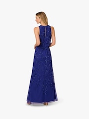 Adrianna Papell Blue Blouson Bead Long Dress - Image 2 of 6
