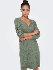 JDY Green Long Sleeve Knitted Dress - Image 1 of 7