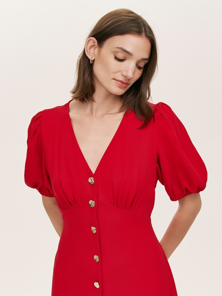 Finery Red Sarah Dress - Image 4 of 4