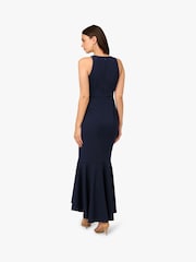 Adrianna Papell Blue Studio Beaded Crepe Halter Gown - Image 2 of 5