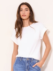Lipsy White Miliatry Detail T-Shirt - Image 1 of 4
