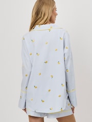 Aruelle Blue Lenora Embroidered Striped Short Pyjamas Set - Image 2 of 3