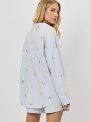 Aruelle Blue Lenora Embroidered Striped Short Pyjamas Set - Image 3 of 3