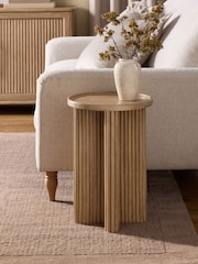 Mid Natural Bourton Solid Mango Wood Side Table - Image 1 of 5