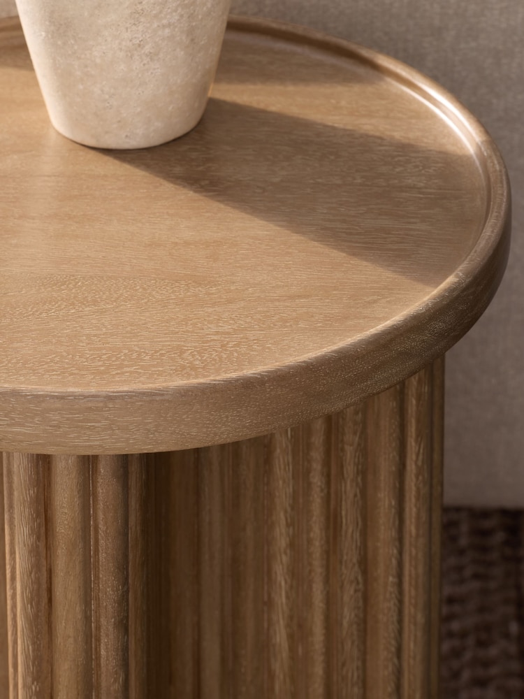 Mid Natural Bourton Solid Mango Wood Side Table - Image 2 of 5 Mid Natural Bourton Solid Mango Wood Side Table - Image 2 of 5