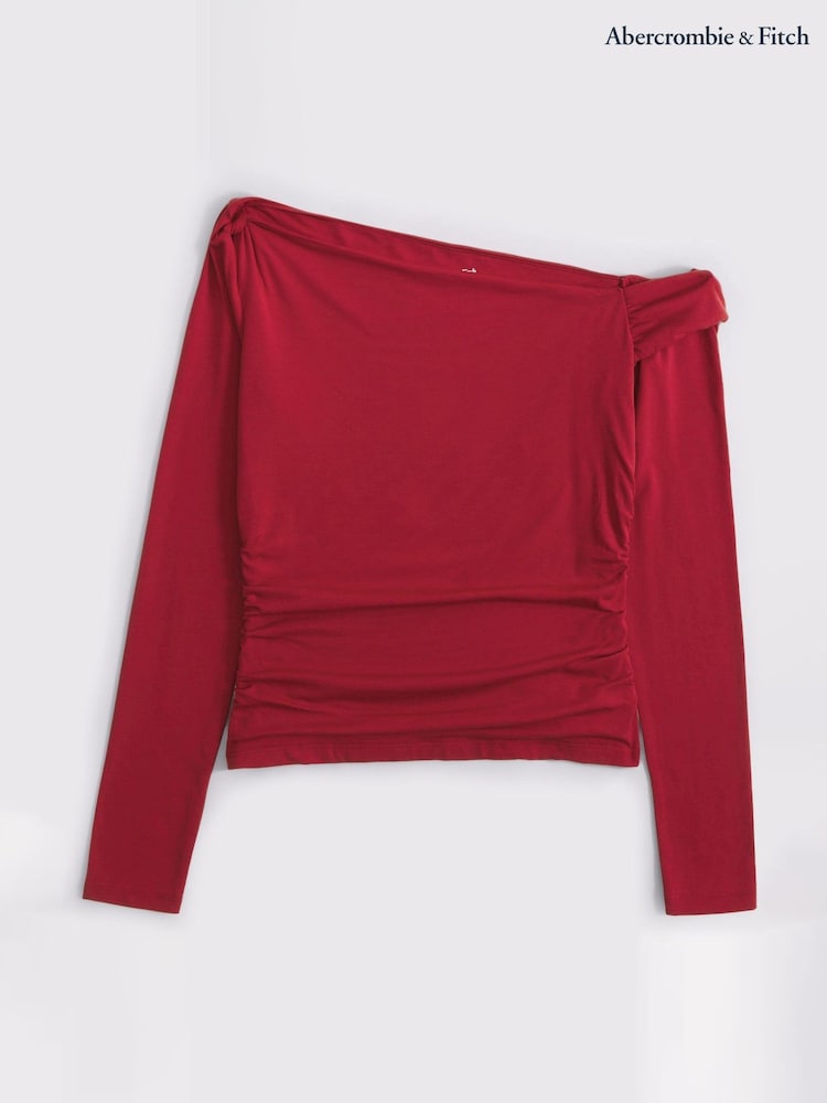 Abercrombie & Fitch Red Cotton Asymmetrical Twist Top - Image 11 of 11 Abercrombie & Fitch Red Cotton Asymmetrical Twist Top - Image 11 of 11