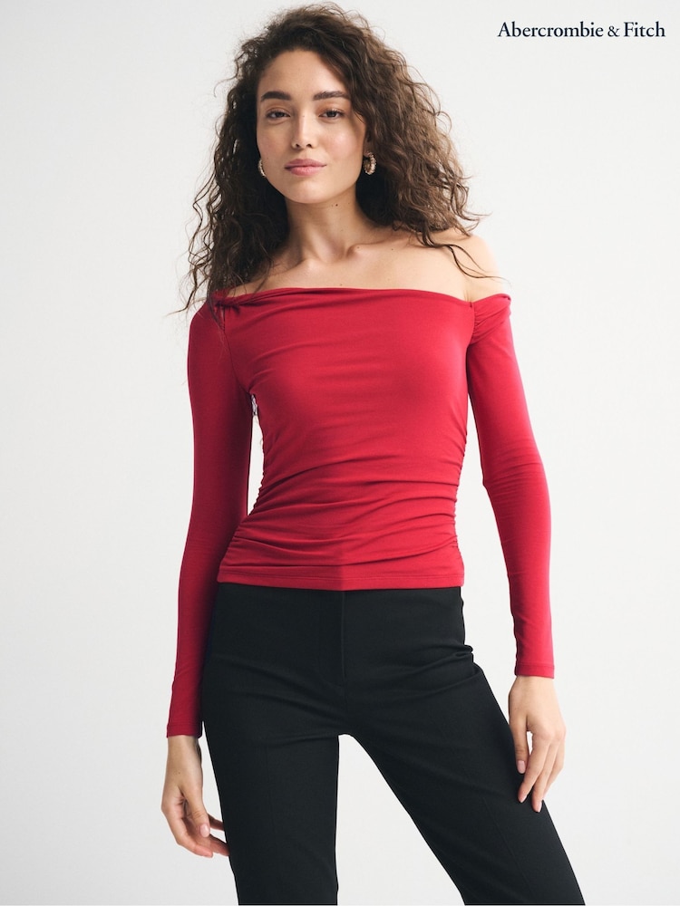 Abercrombie & Fitch Red Cotton Asymmetrical Twist Top - Image 2 of 11 Abercrombie & Fitch Red Cotton Asymmetrical Twist Top - Image 2 of 11