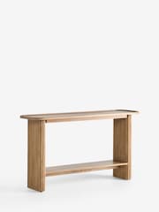 Mid Natural Bourton Solid Mango Wood Console Table - Image 5 of 8