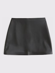 Abercrombie & Fitch Black Faux Leather High Rise Skort - Image 6 of 7