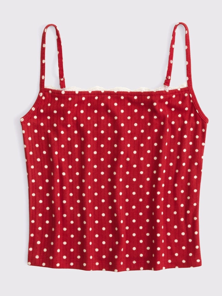 Abercrombie & Fitch Pointelle Strappy Cami Pyjama Top - Image 1 of 1 Abercrombie & Fitch Pointelle Strappy Cami Pyjama Top - Image 1 of 1