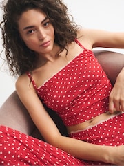 Abercrombie & Fitch Green Pointelle Strappy Cami Pyjama Top - Image 5 of 6