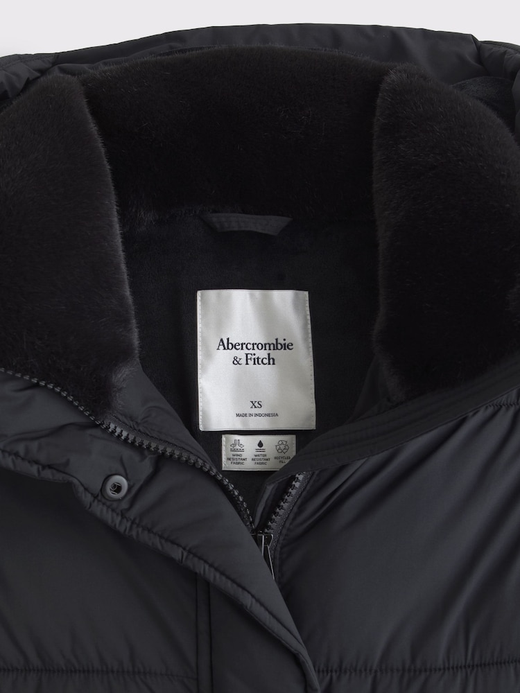 Abercrombie & Fitch Black Long Puffer Jacket - Image 8 of 8 Abercrombie & Fitch Black Long Puffer Jacket - Image 8 of 8