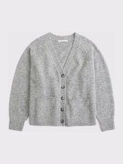 Abercrombie & Fitch Grey V-Neck Cardigan - Image 8 of 8