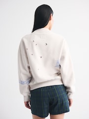 Abercrombie & Fitch Grey Ski Resort Sunday Mockneck Crew Neck Sweatshirt - Image 5 of 7