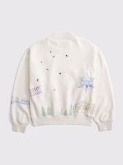 Abercrombie & Fitch Grey Ski Resort Sunday Mockneck Crew Neck Sweatshirt - Image 6 of 7