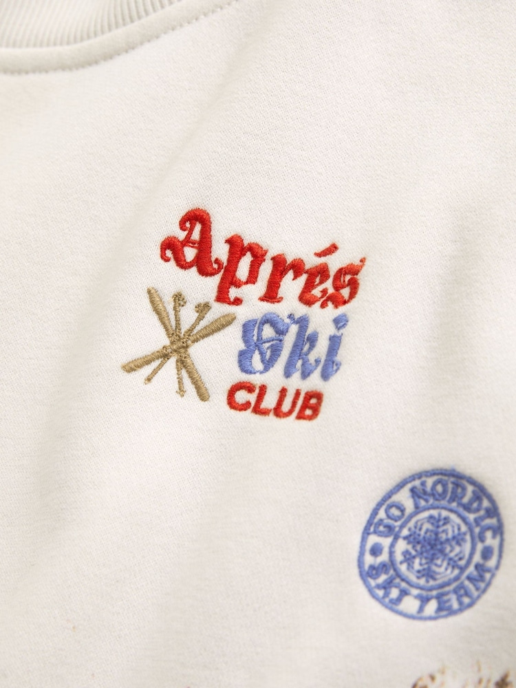 Abercrombie & Fitch Grey Ski Resort Sunday Mockneck Crew Neck Sweatshirt - Image 7 of 7