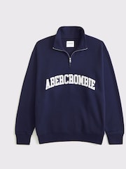 Abercrombie & Fitch Blue Logo Vintage Sunday Half- Zip Sweatshirt - Image 1 of 1