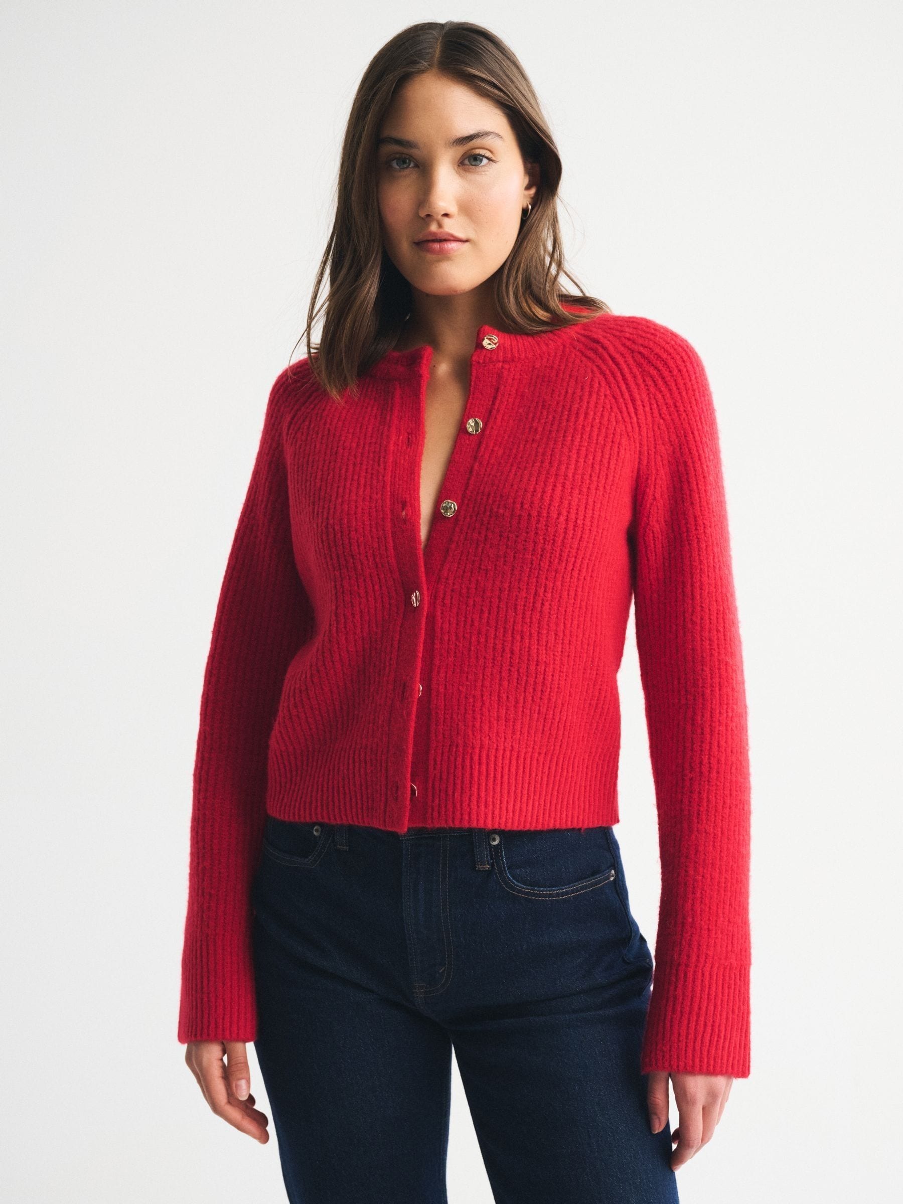 Buy Abercrombie & Fitch Red Crew Neck Cardigan from Next Canada