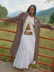 Abercrombie & Fitch Grey Herringbone Tailored Top Coat - Image 5 of 7