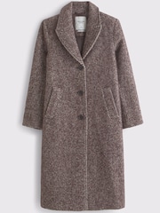 Abercrombie & Fitch Grey Herringbone Tailored Top Coat - Image 6 of 7