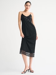 Abercrombie & Fitch Black Tie Back Midi Dress - Image 3 of 8