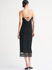 Abercrombie & Fitch Black Tie Back Midi Dress - Image 5 of 8