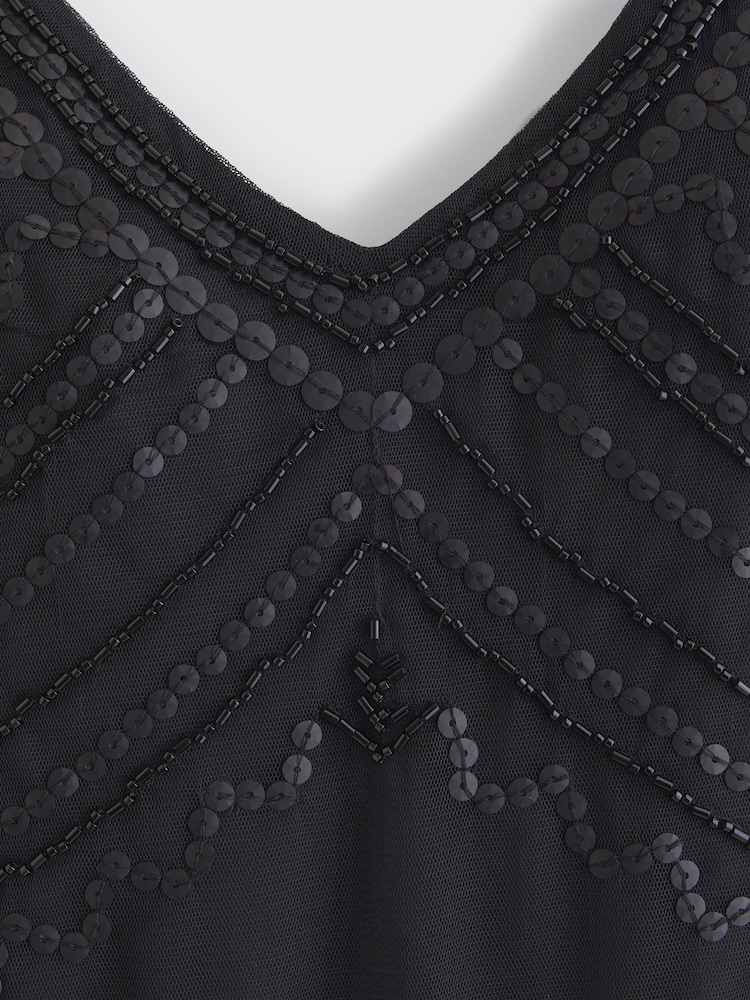 Abercrombie & Fitch Black Tie Back Midi Dress - Image 8 of 8