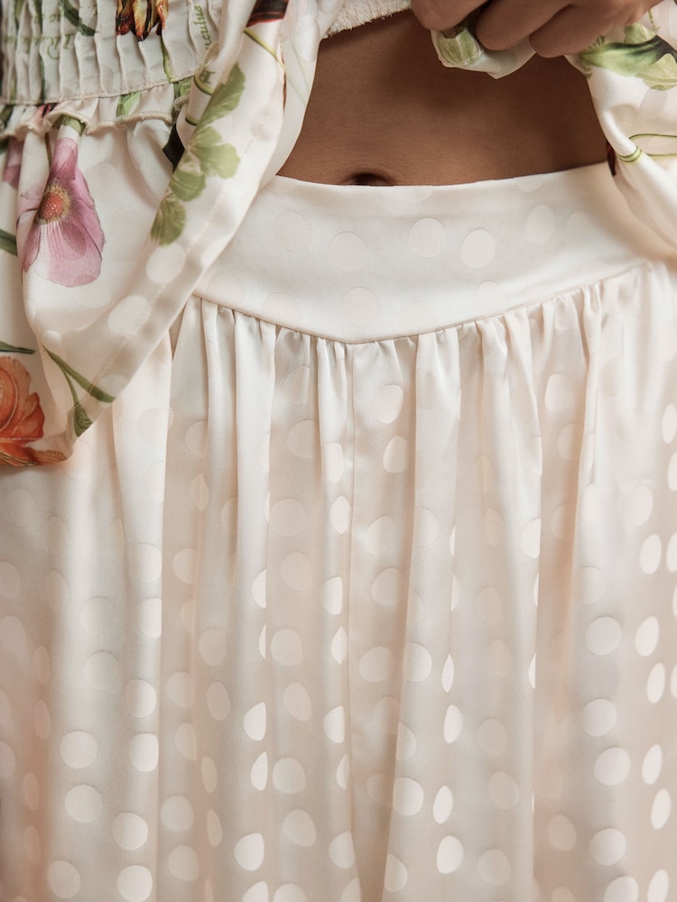 B by Ted Baker Cream Floral Satin Cami Pyjamas - Image 5 of 5 B by Ted Baker Cream Floral Satin Cami Pyjamas - Image 5 of 5