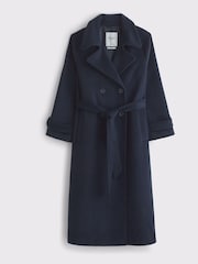 Abercrombie & Fitch Blue Wool Long Trench Coat - Image 7 of 8