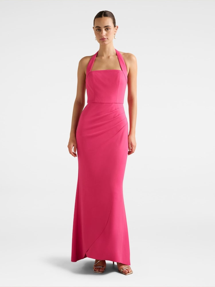 Forever New Pink Willow Halter Neck Wrap Maxi Dress - Image 1 of 4