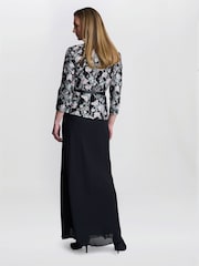 Gina Bacconi Brandy Embroidered Black Blouse With Tie Belt - Bild 2 von 4