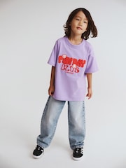 Cotton On Purple Poppy Oversize Graphic Print T-Shirt - Image 1 of 4