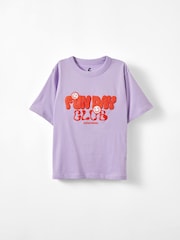 Cotton On Purple Poppy Oversize Graphic Print T-Shirt - Image 3 of 4